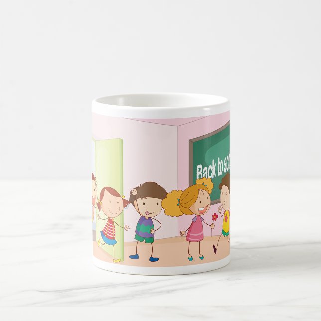 Caneca De Café De Volta à Escola Crianças Felizes Aprendendo (Criador carregado)