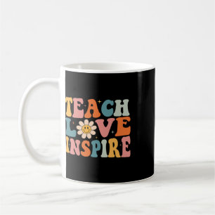 Caneca De Café De Volta à Escola Ensine Amor Inspire Retro Profes