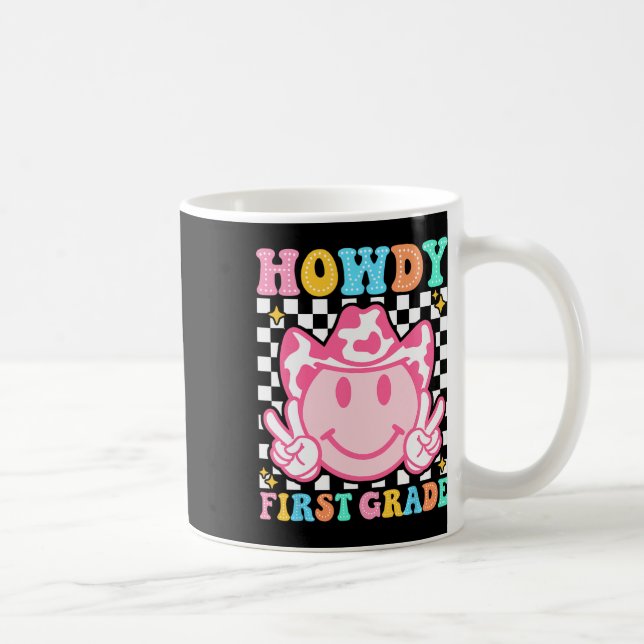 Caneca De Café De Volta à Escola Olá Primeiro Ano Caubói Ocidenta (Direita)