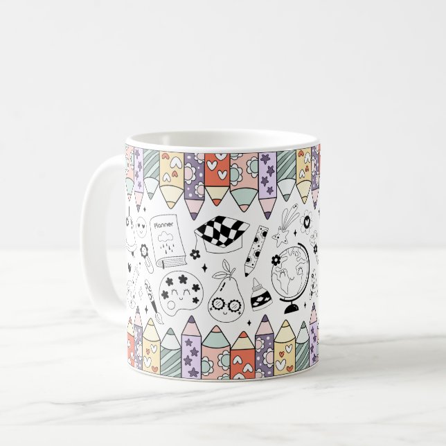 Caneca De Café De Volta às Aulas (Frente Esquerda)
