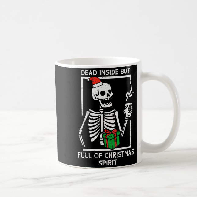 Caneca De Café Dead Inside Full Christmas Srit Skeleton Xmas Wome (Direita)