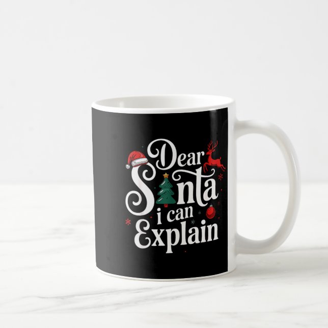 Caneca De Café Dear Santa Can Explain Funny Christmas Kids Adults (Direita)