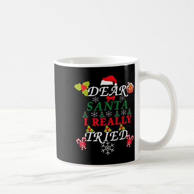 Caneca De Café Dear Santa Funny Christmas Meme Family Xmas Pajama (Direita)