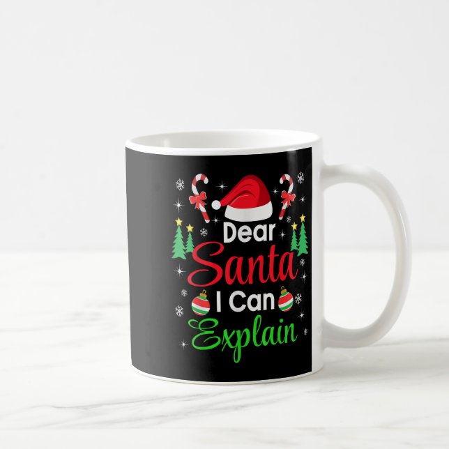 Caneca De Café Dear Santa I Can Explain Family Christmas Men Wome (Direita)