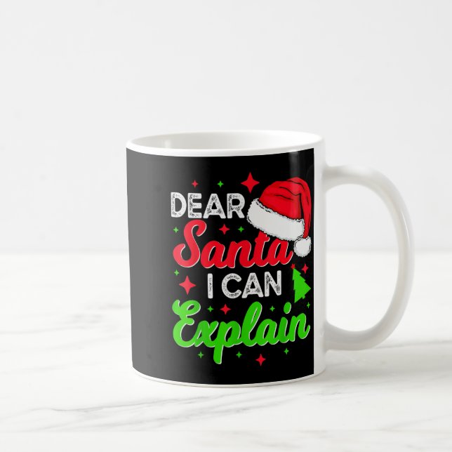 Caneca De Café Dear Santa I Can Explain Funny Christmas Joke Sant (Direita)