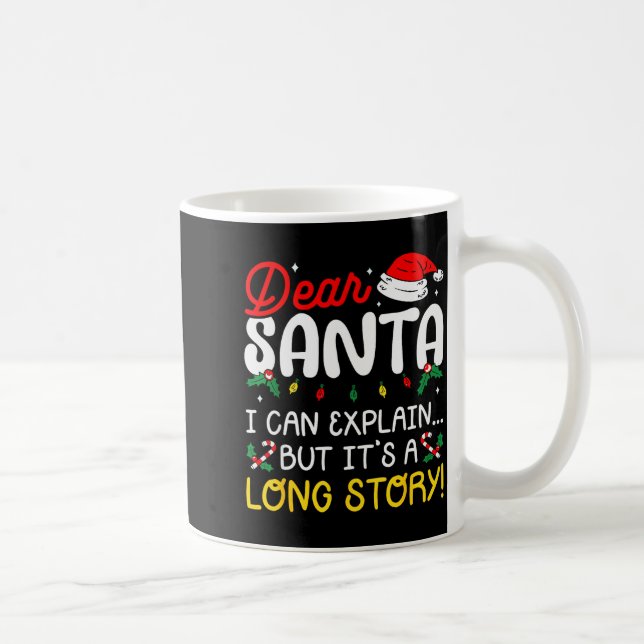 Caneca De Café Dear Santa I Can Explain Pajamas Family Matching C (Direita)