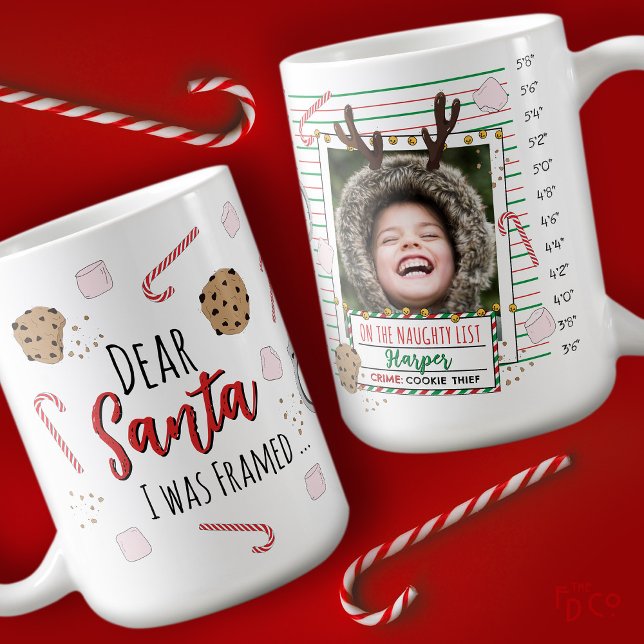 Caneca De Café Dear Santa (I was Framed) Funny Mugshot Christmas (Criador carregado)