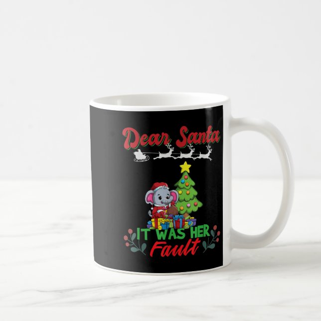 Caneca De Café Dear Santa It Was Her Fault Siblings Matching Xmas (Direita)