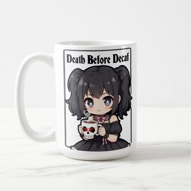 Caneca De Café Death Before Decaf (Esquerda)