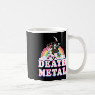 Caneca De Café Death Metal Funny Rainbow Grim Reaper Unicorn Shir