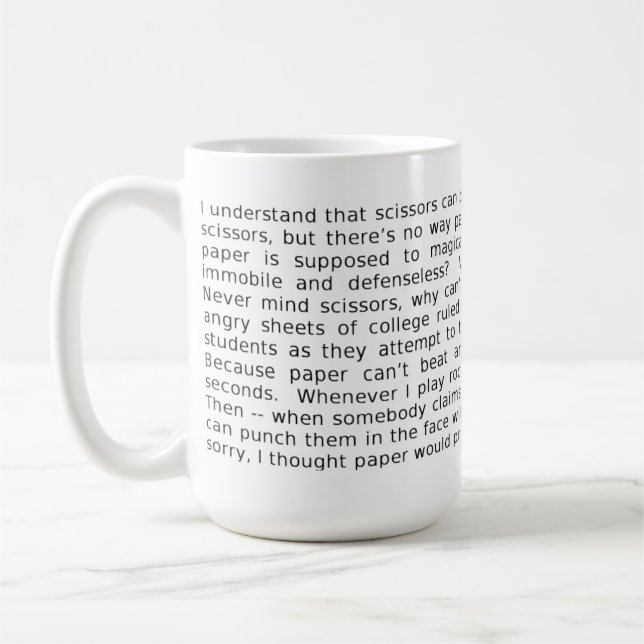 Caneca De Café Debate Pedra Papel Tesoura FunnyMug (Esquerda)