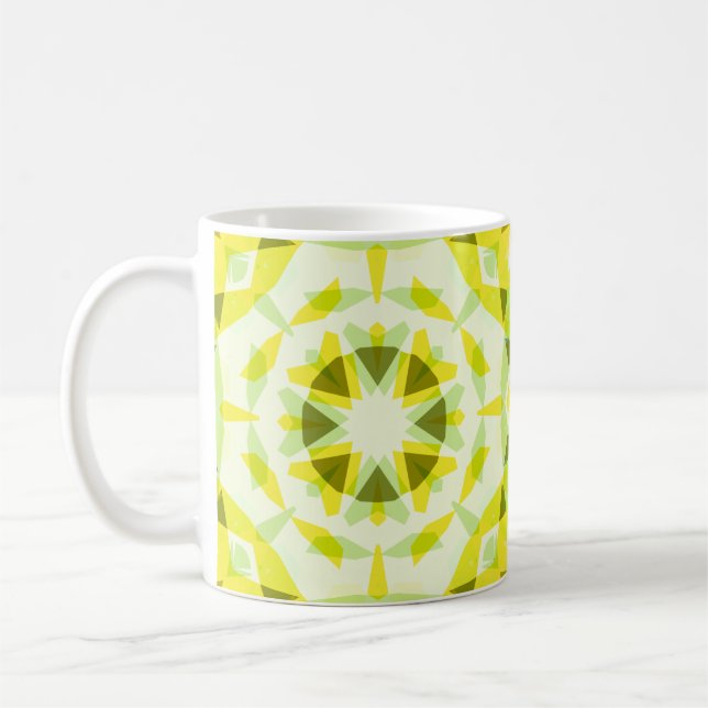 Caneca De Café Decado de Dopamina no Verão Verde Amarelo Brilhant (Esquerda)