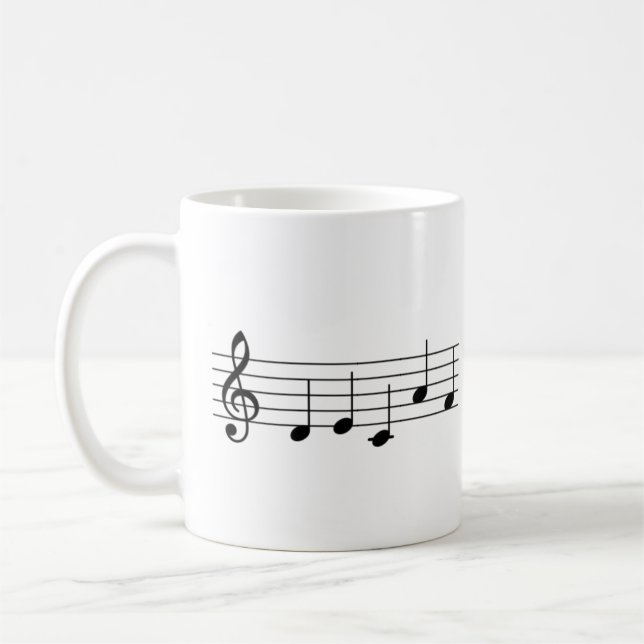 Caneca De Café Decaf "DECAF" Música Nota Café Piano Teacher (Esquerda)
