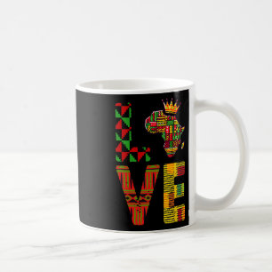 Caneca De Café Décima Sétima África Mapa da História Negra Mulher