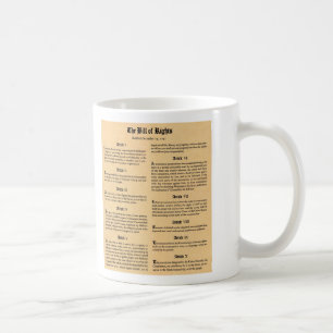Caneca De Café Declaração de Direitos dos Estados Unidos