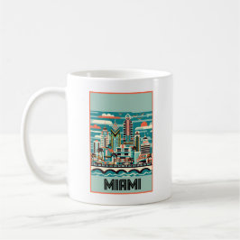 Caneca De Café Deco de Arte de Miami Florida
