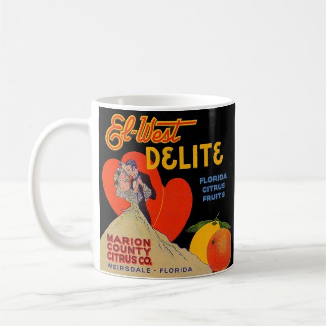 Caneca De Café Deco de arte El-West Delite Fruta da Flórida, nos  (Esquerda)