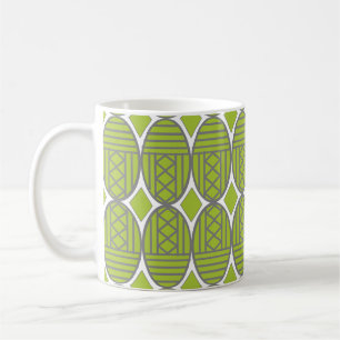 Caneca De Café Deco de Arte Verde Oval Café Mug