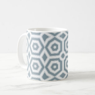 Caneca De Café deco geométrico de cinzas brancas