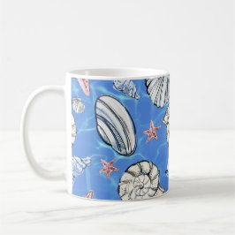 Caneca De Café Decor Costeiro Seashell Ocean Water