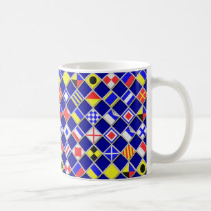 Caneca De Café Decor de Sinalizadores de Sinal Náutico Verificad