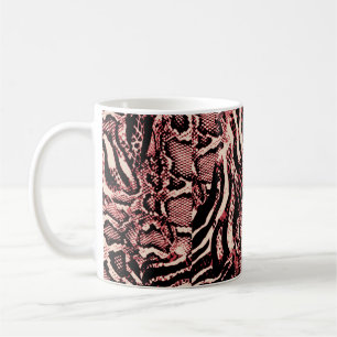 Caneca De Café decor de textura de cobra