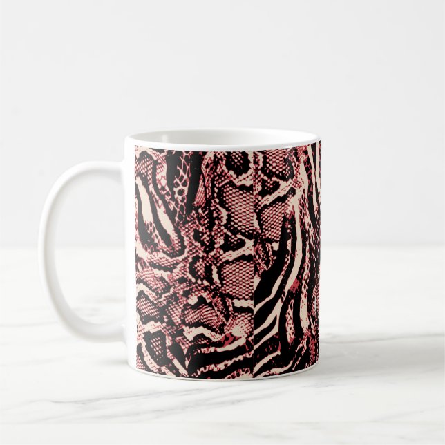 Caneca De Café decor de textura de cobra (Esquerda)
