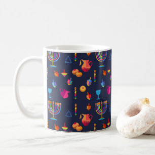 Caneca De Café Decoração bonita do partido feliz de Hanukkah