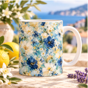 Caneca De Café Decoração de Casa Floral Romântica Costeira