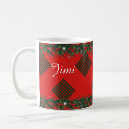 Caneca De Café Decoração de Feriado com Monograma Ornamentos de X