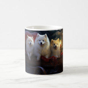 Caneca De Café Decoração de Natal de Trenó Nevado Esquimó America
