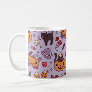Caneca De Café decoração de padrões de Halloween