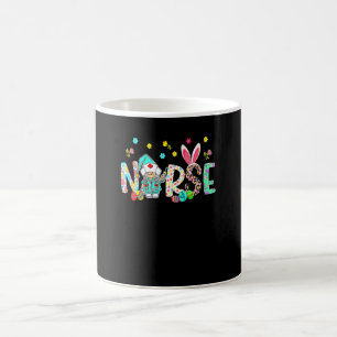 Caneca De Café Decoração de Páscoa Leopardo Bunny Orelhas Enferme