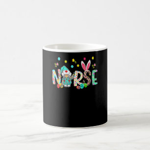 Caneca De Café Decoração de Páscoa Leopardo Bunny Orelhas Enferme