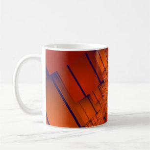 Caneca De Café decoração geométrica abstrato vermelha