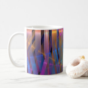 Caneca De Café decoração geométrica brilhante com abstrato stripe