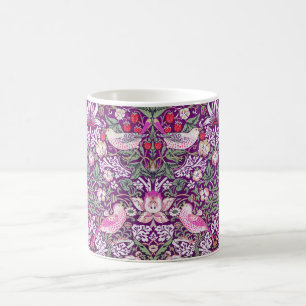 Caneca De Café Decoração Roxa William Morris Ladrão de Morango