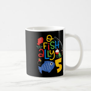 Caneca De Café Decorações de Aniversário de Cinco Anos O-fish-all