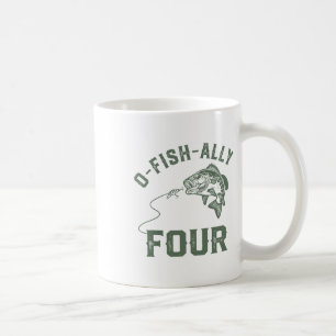 Caneca De Café Decorações de Aniversário O-fish-ally Quatro 4º An