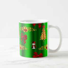 Caneca De Café Decorações de Natal Em Verde
