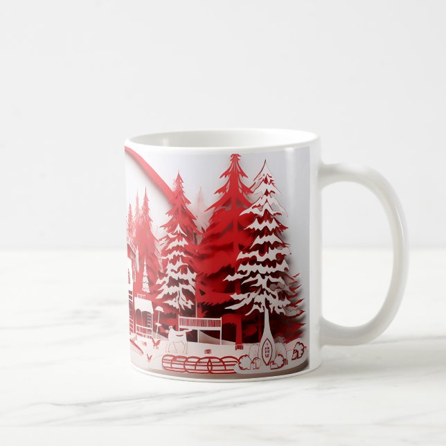 Caneca De Café Decorated Christmas Landscape Mug (Direita)