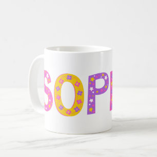 Caneca De Café Decorativo As flores da Sophie estrelam o roxo ros