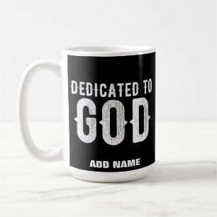 CANECA DE CAFÉ DEDICADO A DEUS TEXTO BRANCO PERSONALIZÁVEL LEGAL