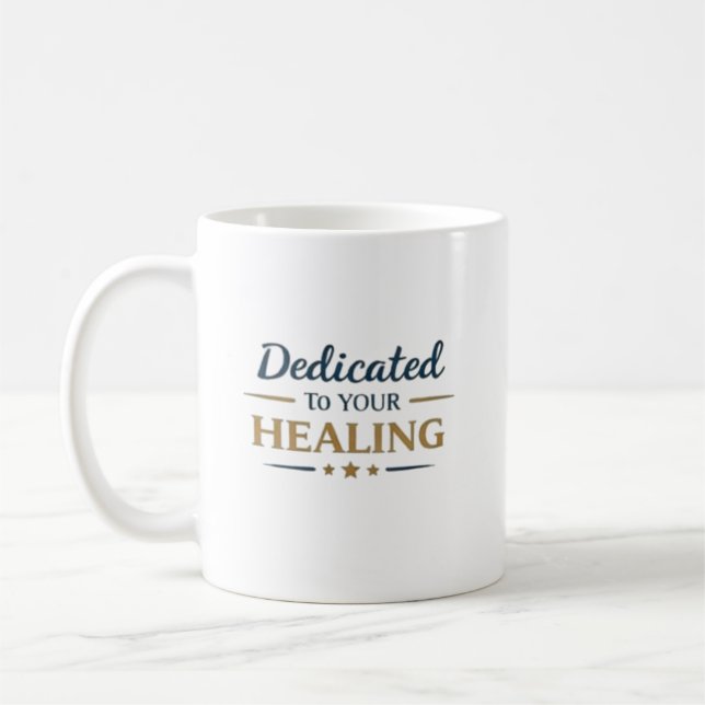 Caneca De Café Dedicated to Healing Medical Appreciation Gift (Esquerda)