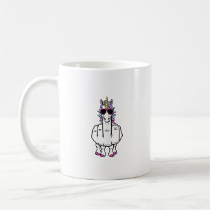 Caneca De Café Dedo do Meio de Unicórnio Engraçado Mágico Ofensiv