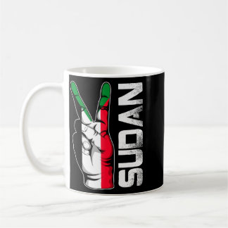Caneca De Café Dedos da Bandeira do Sudão da Vitória Patriótica R