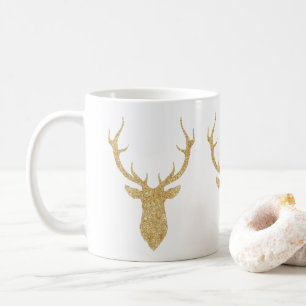 Caneca De Café Dedos de Natal Dourados