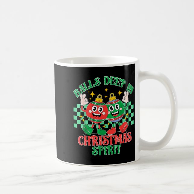 Caneca De Café Deep In Christmas Bauble Festive Checkered Xmas  (Direita)