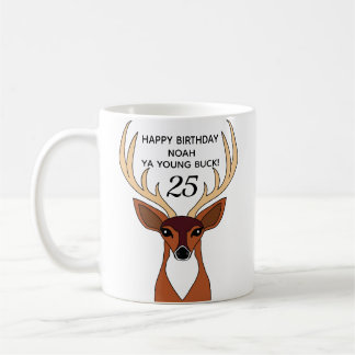 Caneca De Café Deer Hunter Funny Young Buck Personalizado Anivers
