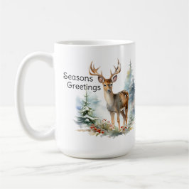 Caneca De Café Deer In Forrest, Holiday Vignette Mug
